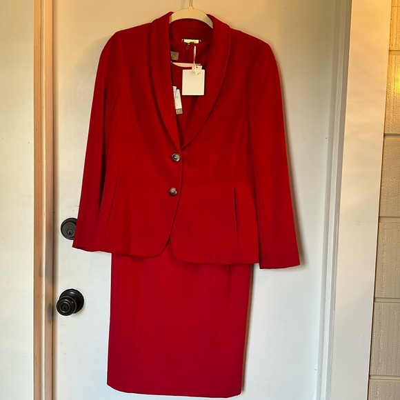 Talbots red suit blazer dress set NWT size 4p - Picture 1 of 10